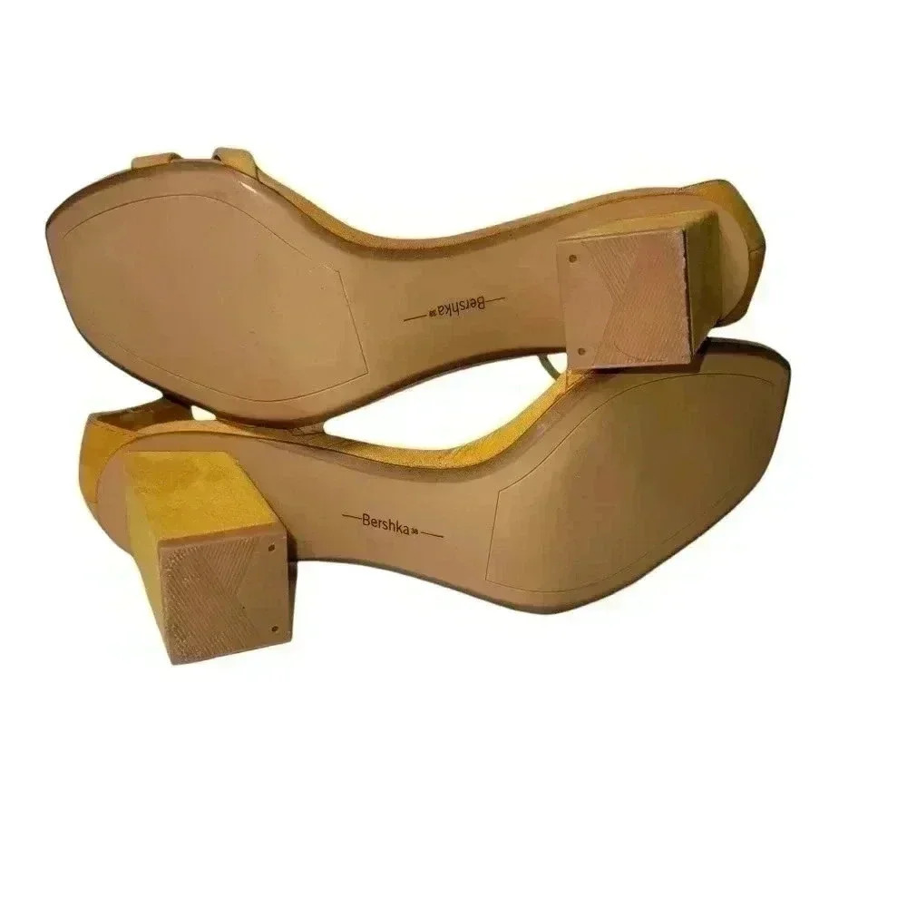 New Bershka Women's Open Toe Block Kitten Heels Dress Sandals Fall - Picture 8 of 11